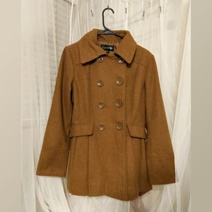 Wool blend pleated coat